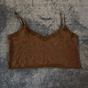 Brown Lace Trim Camisole